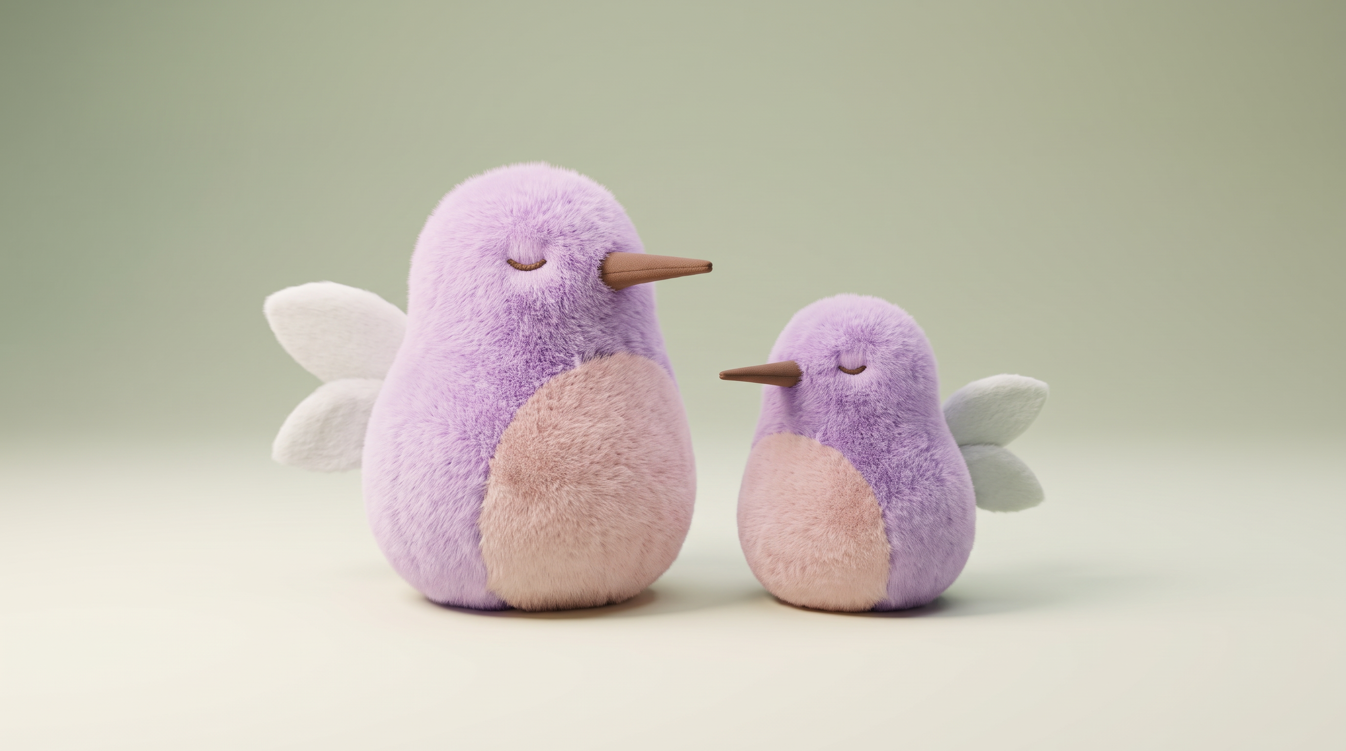 Bella purple hummingbird plush in two sizes
