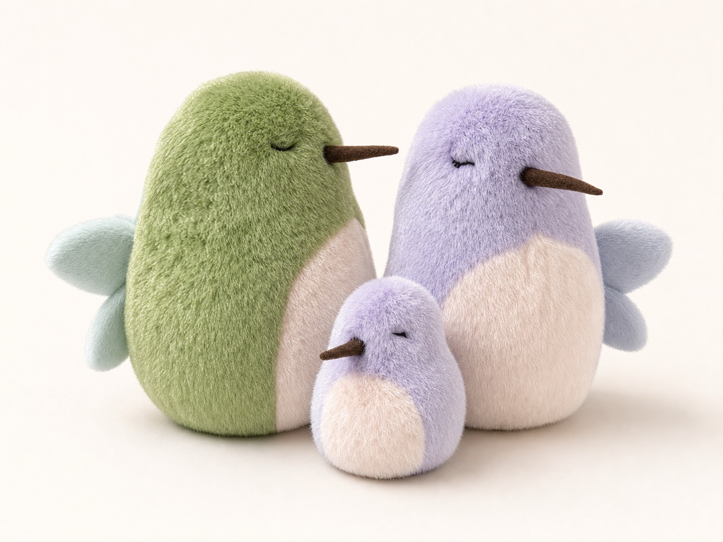 Hummingbird plush toy family